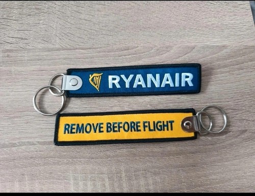 Porte clé brodé avion flamme - porte,
