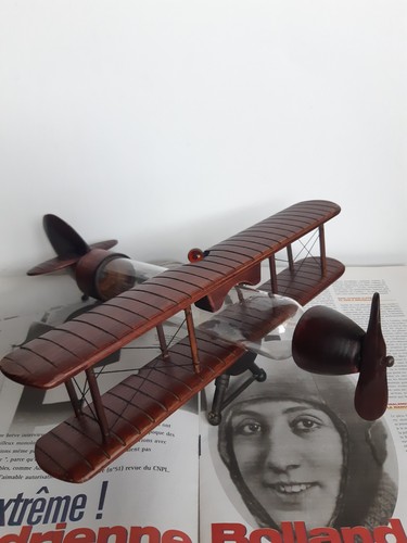 Avion biplan bois bouteille - biplan, 'bouteille'