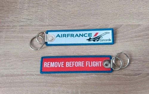 Porte clé brodé avion flamme - brodé,